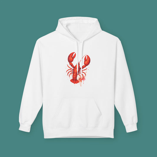 Watercolor Splash Lobster Fleece Unisex Hoodie