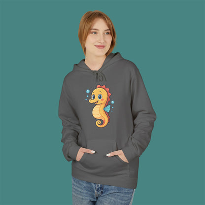 Cartoon Cute Seahorse Fleece Unisex Hoodie