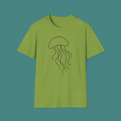 Minimalist Line Art Jellyfish Unisex T-Shirt