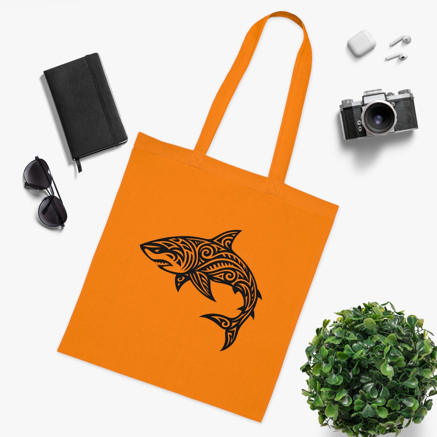 Tribal Tattoo Shark Tote Bag