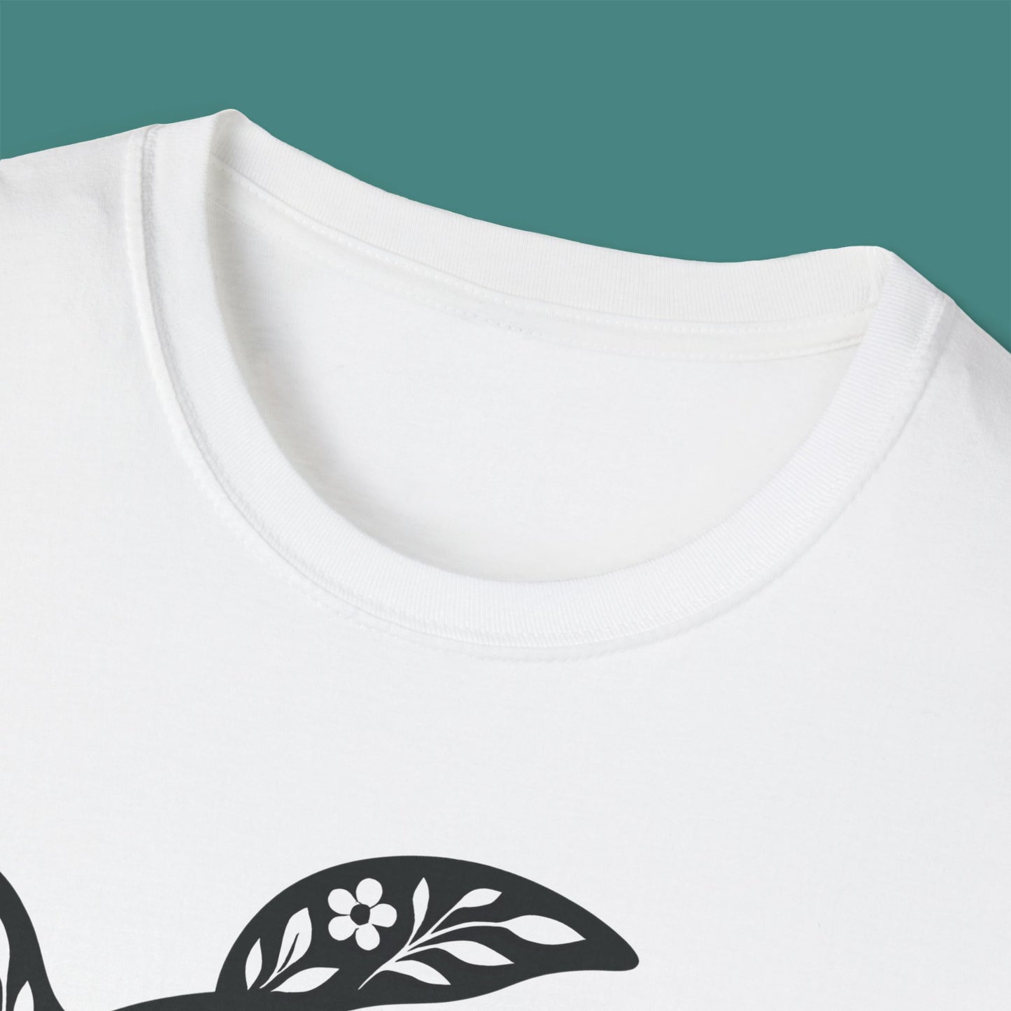 Floral Turtle Silhouette Unisex T-Shirt