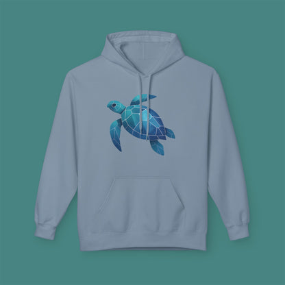 Geometric Polygon Turtle Fleece Unisex Hoodie