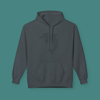 Intricate Mandala Dolphin Fleece Unisex Hoodie