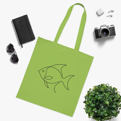 Minimalist Line Art Fish Tote Bag