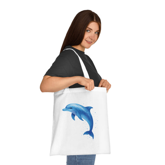 Watercolor Splash Dolphin Tote Bag