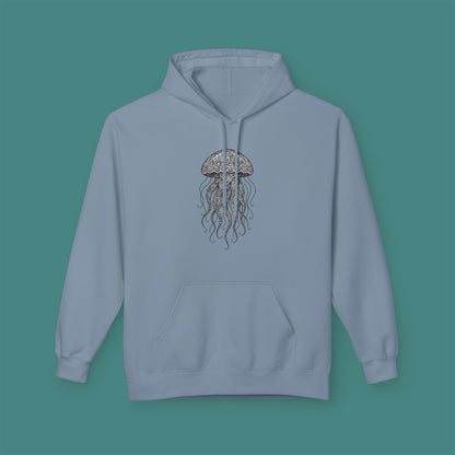 Intricate Mandala Jellyfish Fleece Unisex Hoodie