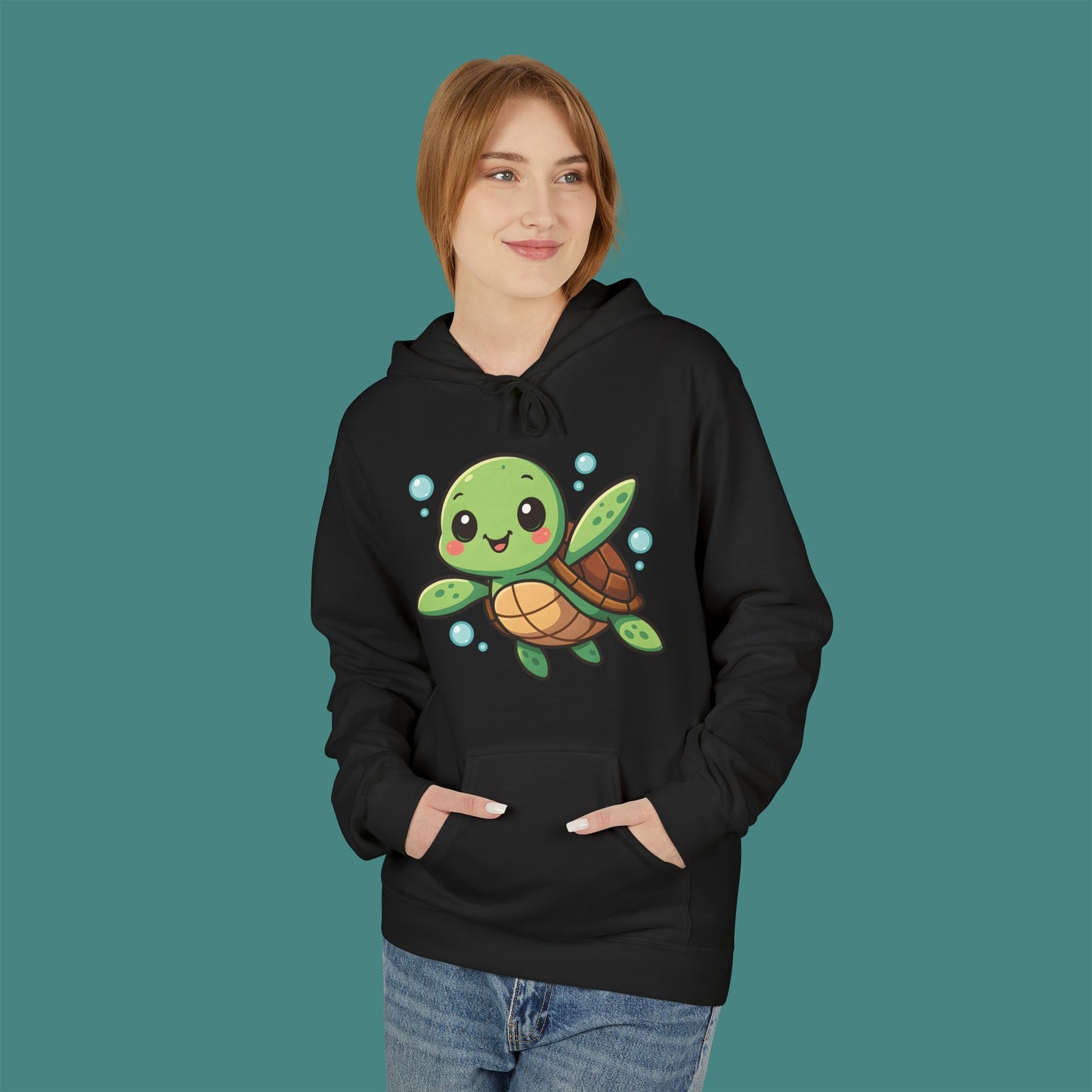 Cartoon Cute Turtle Fleece Unisex Hoodie