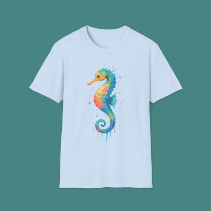 Watercolor Splash Seahorse Unisex T-Shirt