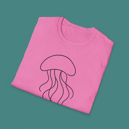 Minimalist Line Art Jellyfish Unisex T-Shirt