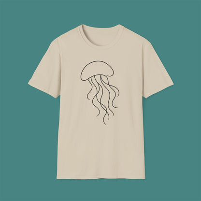 Minimalist Line Art Jellyfish Unisex T-Shirt