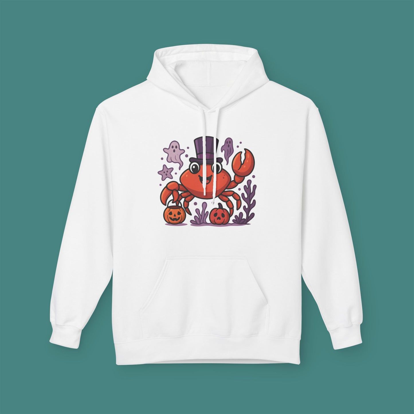 Halloween Crab Fleece Unisex Hoodie