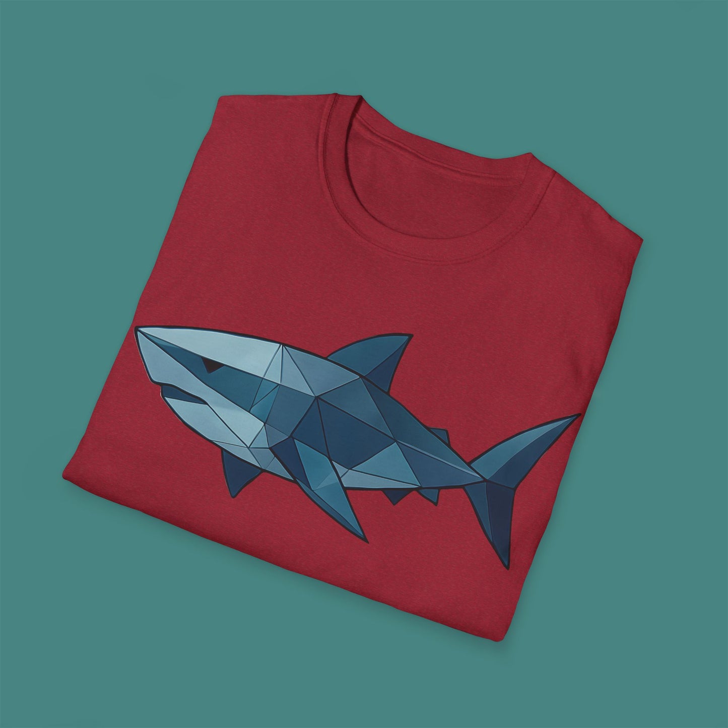 Geometric Polygon Shark Unisex T-Shirt