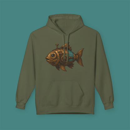 Steampunk Mechanical Fish Fleece Unisex Hoodie