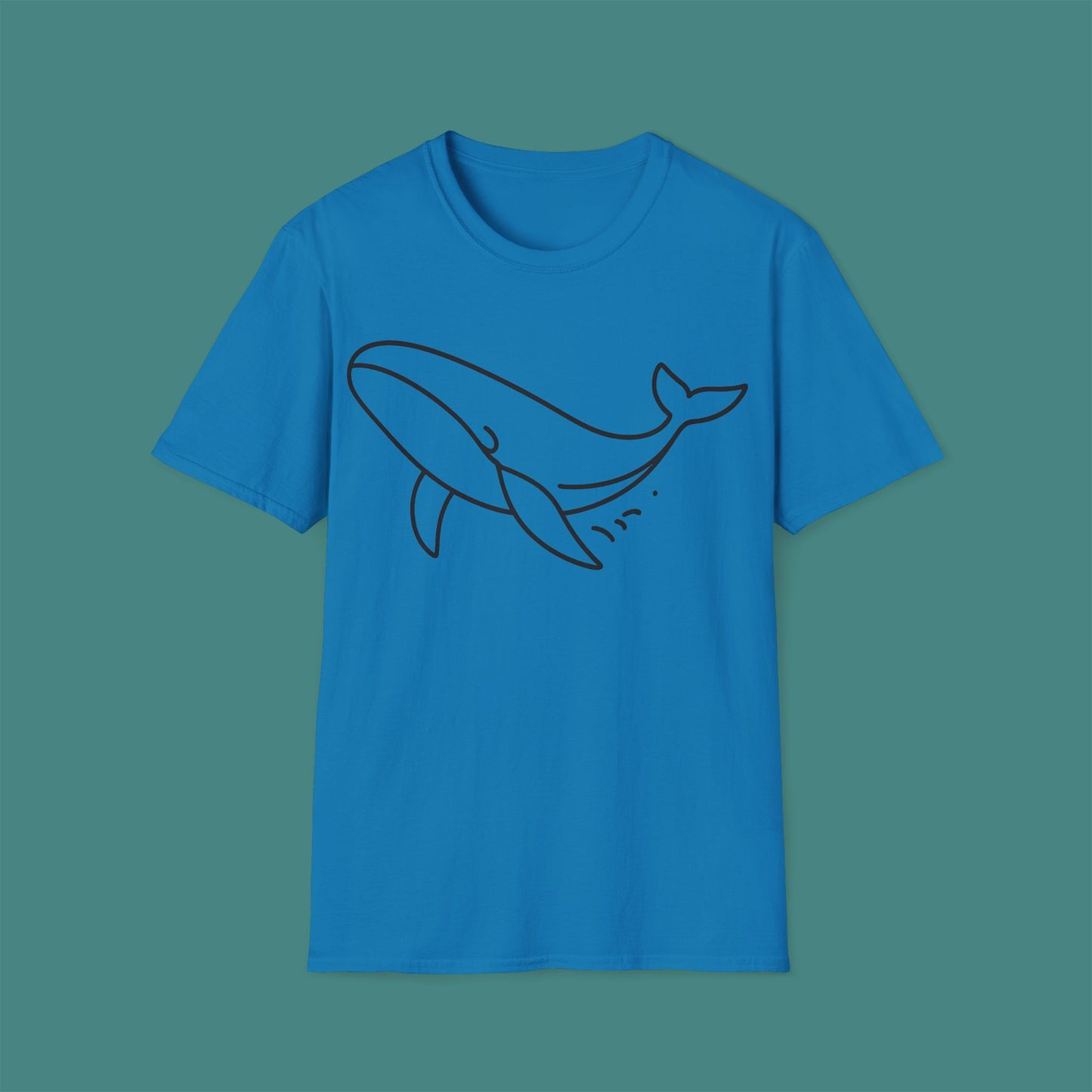 Minimalist Line Art Whale Unisex T-Shirt