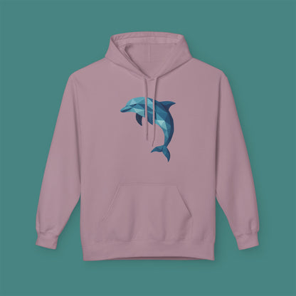 Geometric Polygon Dolphin Fleece Unisex Hoodie