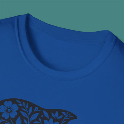 Floral Dolphin Silhouette Unisex T-Shirt