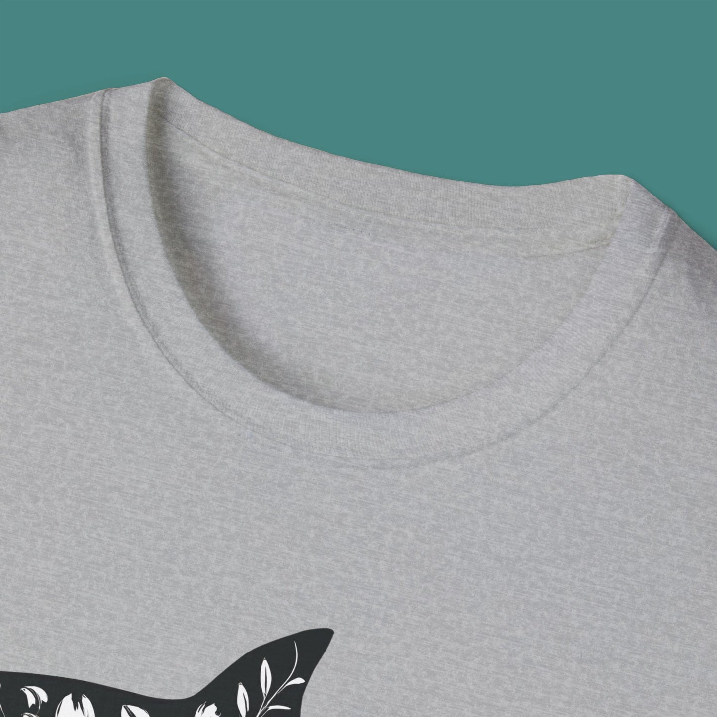 Floral Shark Silhouette Unisex T-Shirt