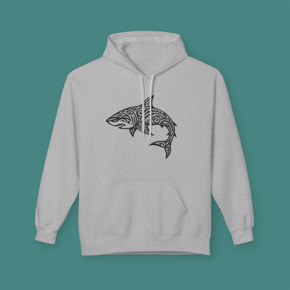 Tribal Tattoo Shark Fleece Unisex Hoodie