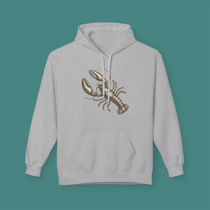 Vintage Etching Lobster Fleece Unisex Hoodie