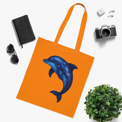 Cosmic Galaxy Dolphin Tote Bag