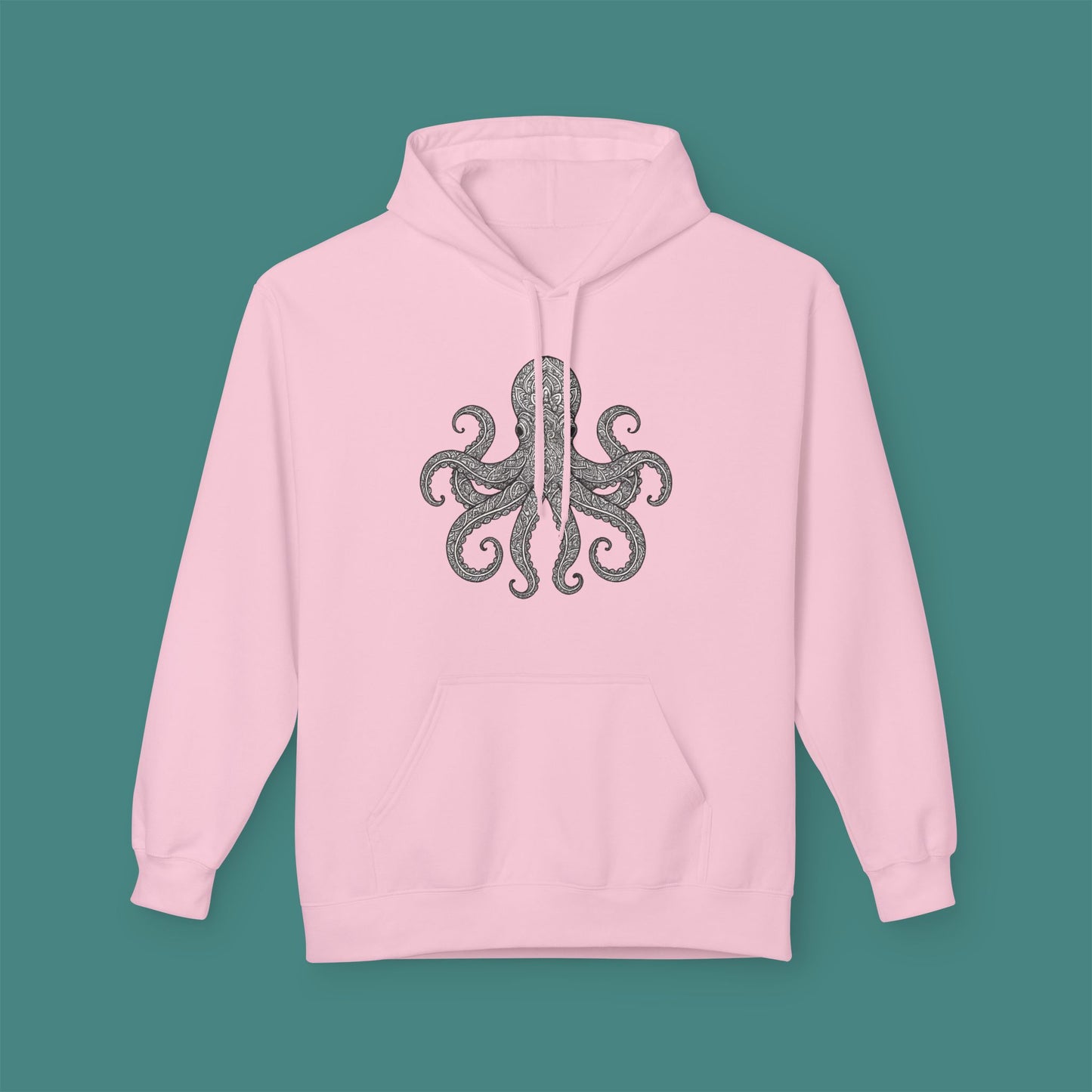 Intricate Mandala Octopus Fleece Unisex Hoodie