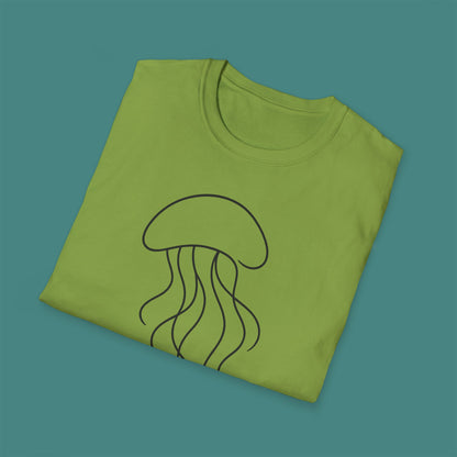 Minimalist Line Art Jellyfish Unisex T-Shirt