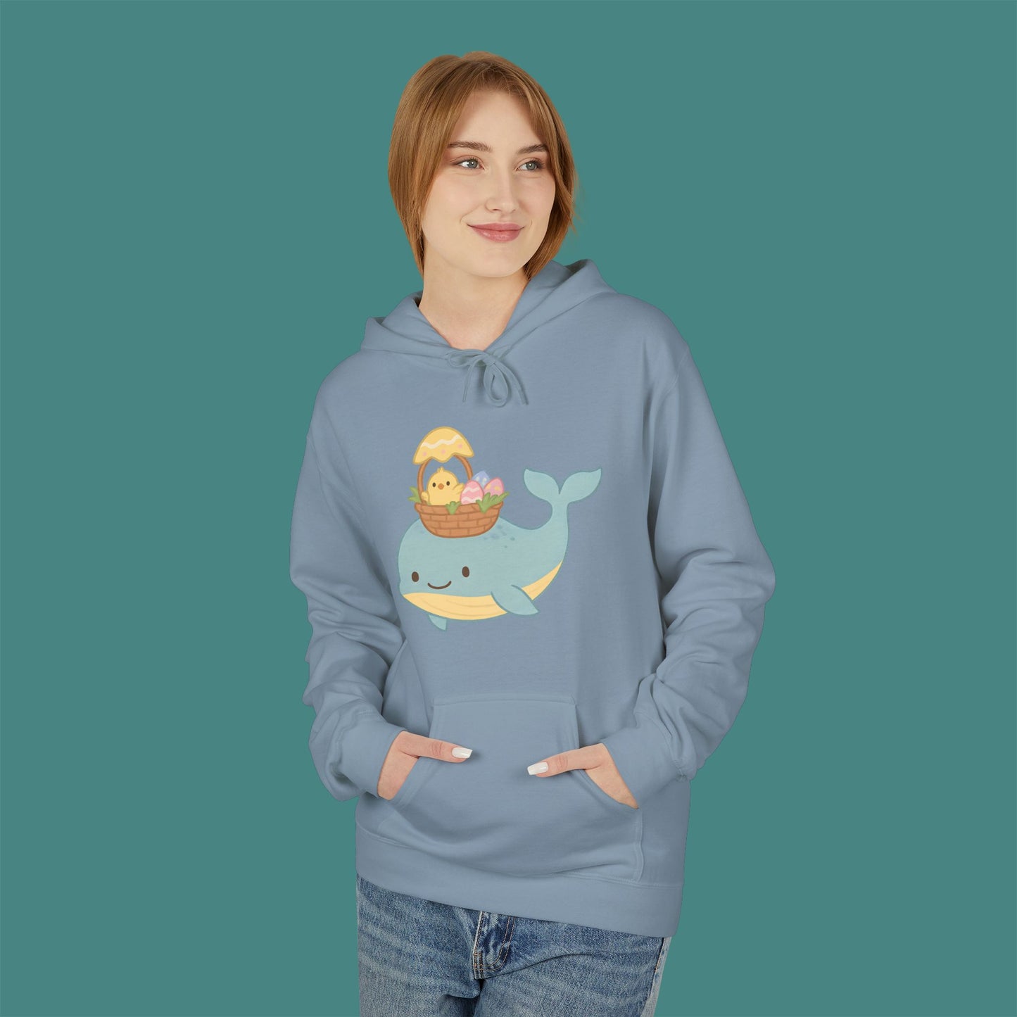 Easter Whale Fleece Unisex Hoodie