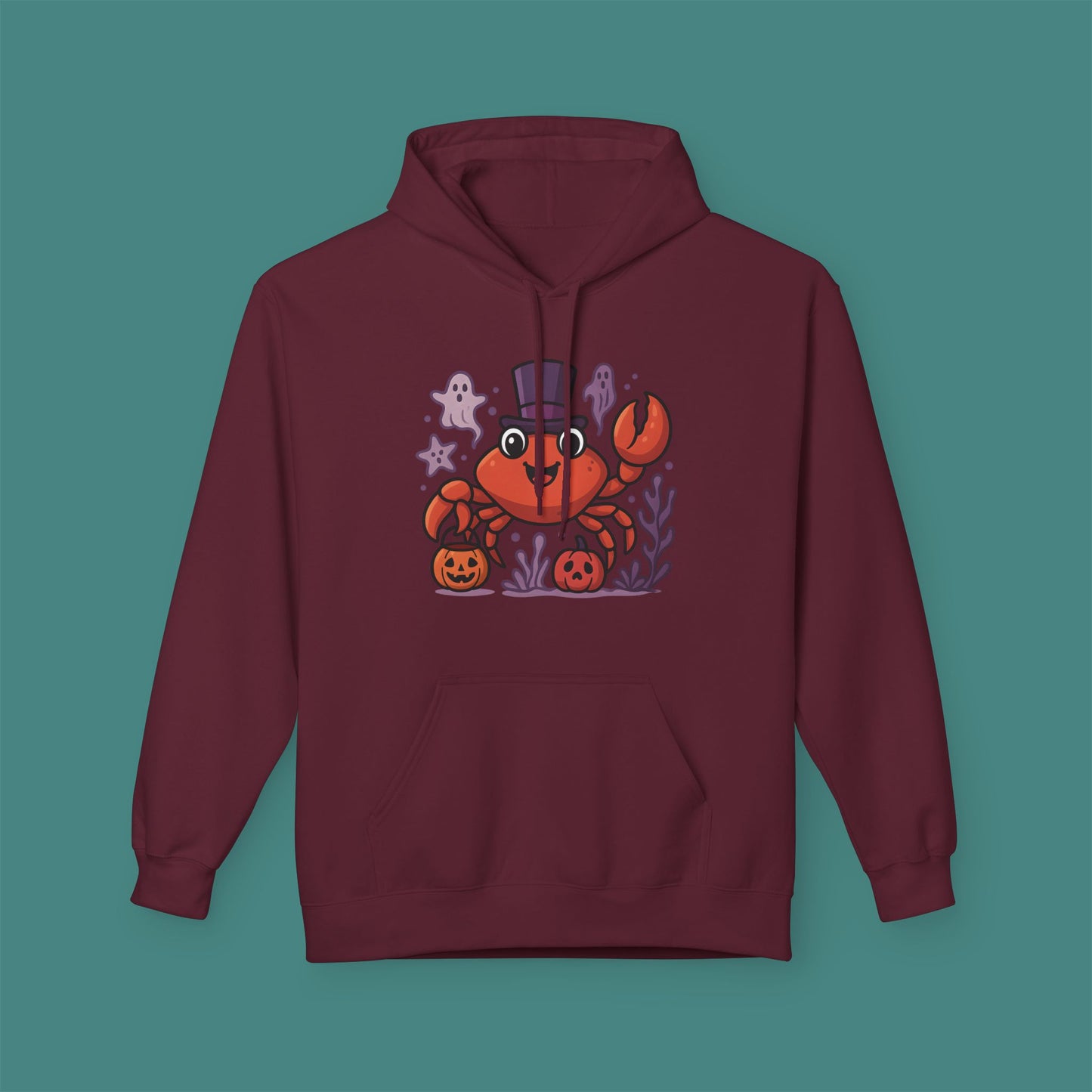 Halloween Crab Fleece Unisex Hoodie