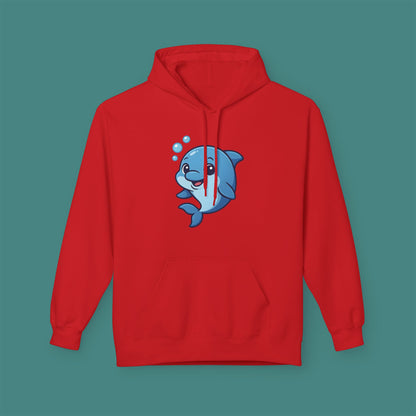 Cartoon Cute Dolphin Fleece Unisex Hoodie