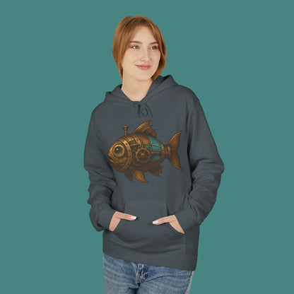 Steampunk Mechanical Fish Fleece Unisex Hoodie