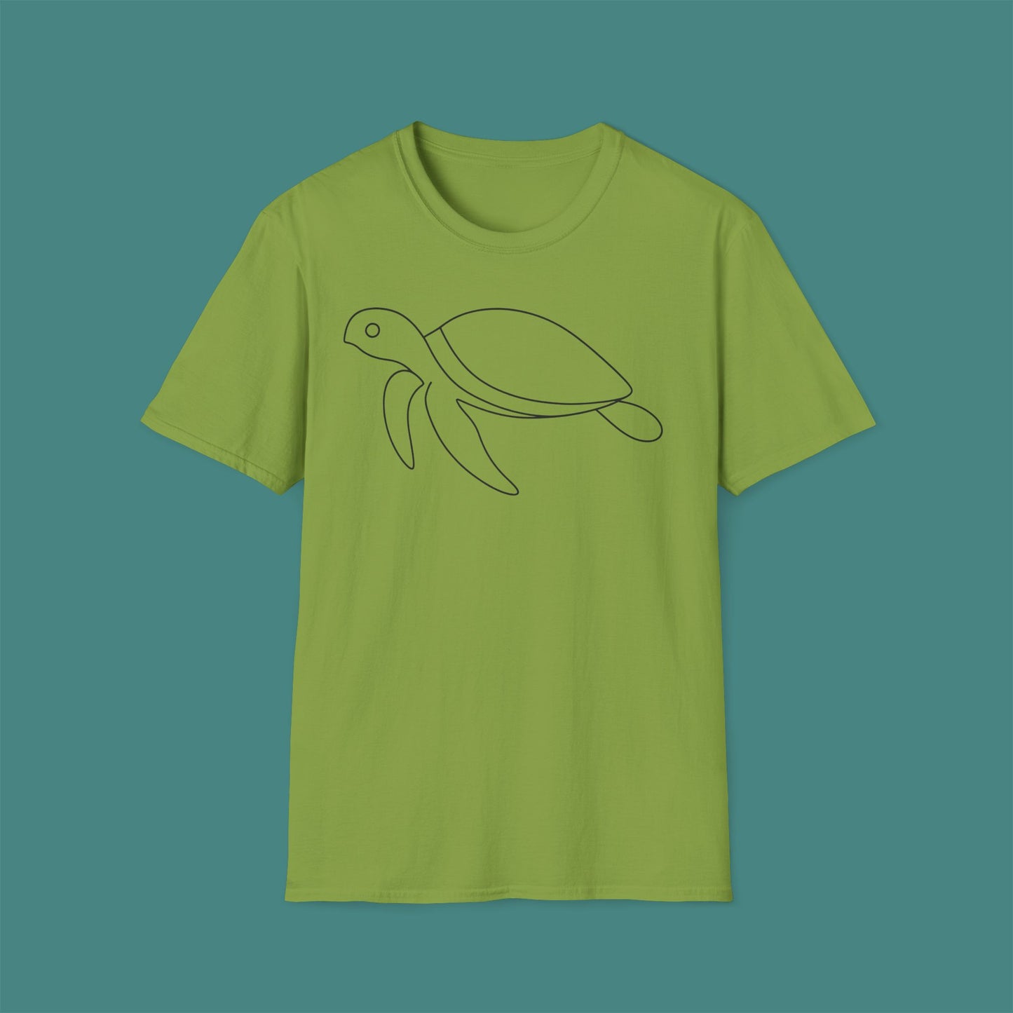 Minimalist Line Art Turtle Unisex T-Shirt