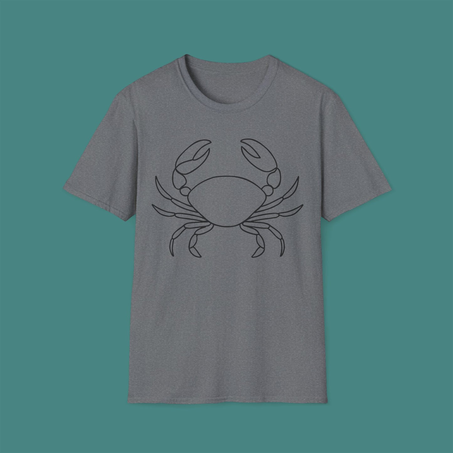 Minimalist Line Art Crab Unisex T-Shirt