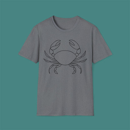 Minimalist Line Art Crab Unisex T-Shirt