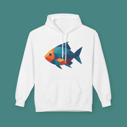 Geometric Polygon Fish Fleece Unisex Hoodie