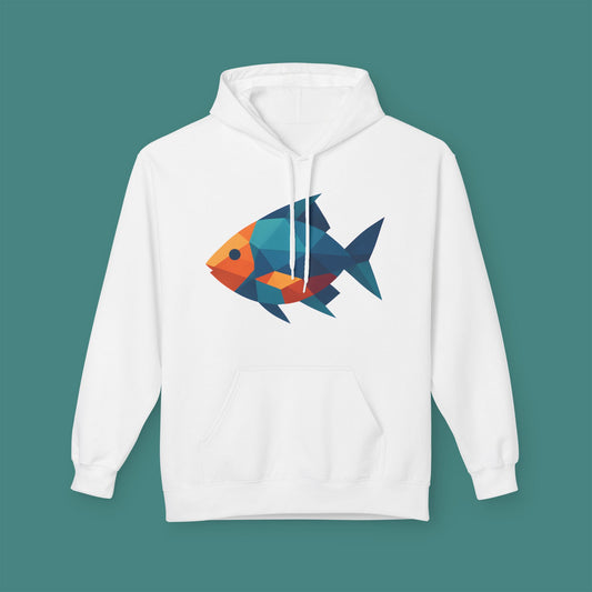 Geometric Polygon Fish Fleece Unisex Hoodie