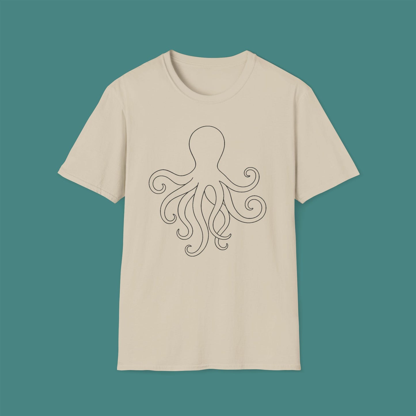 Minimalist Line Art Octopus Unisex T-Shirt