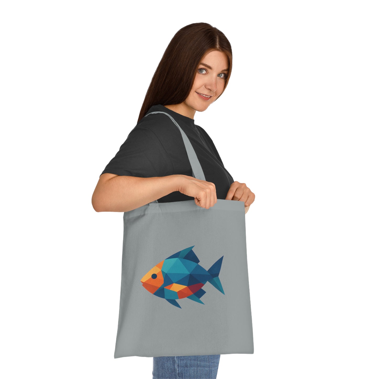 Geometric Polygon Fish Tote Bag