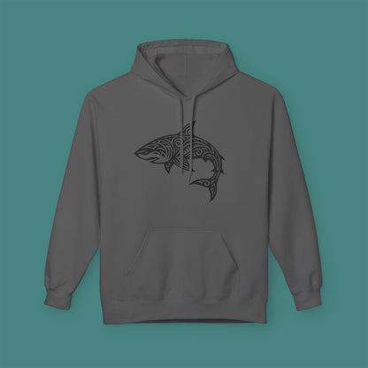 Tribal Tattoo Shark Fleece Unisex Hoodie