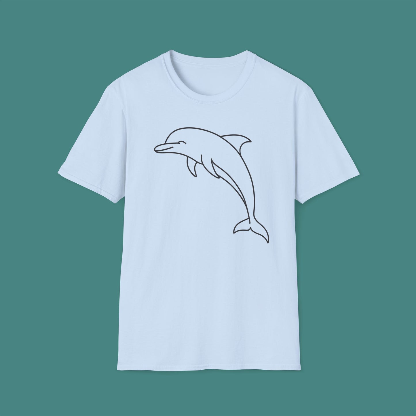 Minimalist Line Art Dolphin Unisex T-Shirt
