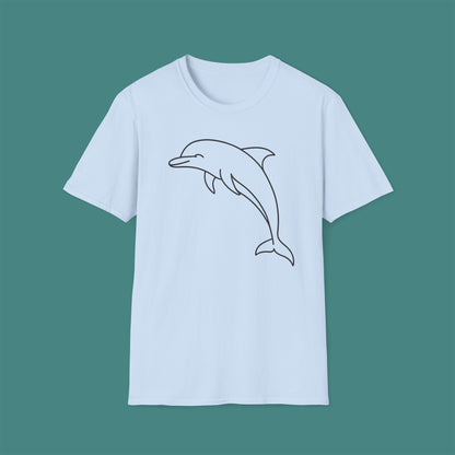 Minimalist Line Art Dolphin Unisex T-Shirt