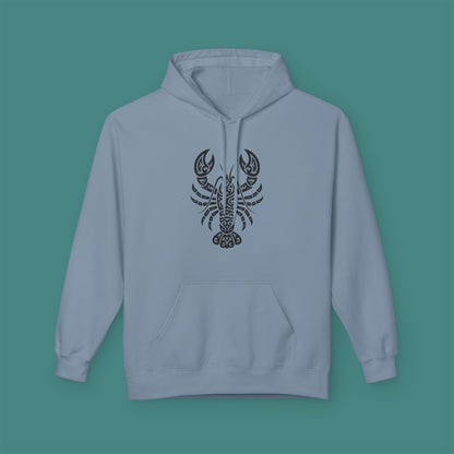 Tribal Tattoo Lobster Fleece Unisex Hoodie