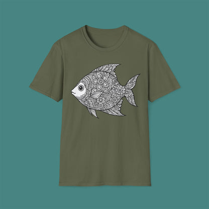 Intricate Mandala Fish Unisex T-Shirt