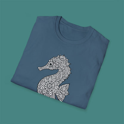 Intricate Mandala Seahorse Unisex T-Shirt