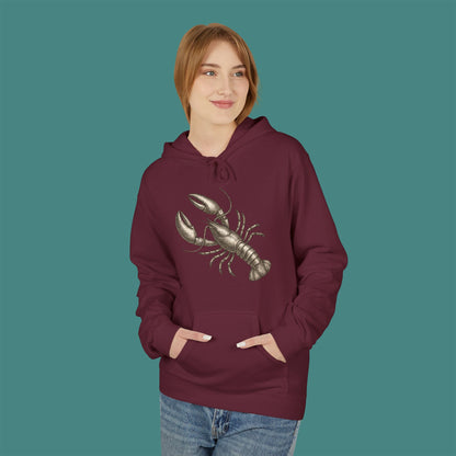 Vintage Etching Lobster Fleece Unisex Hoodie