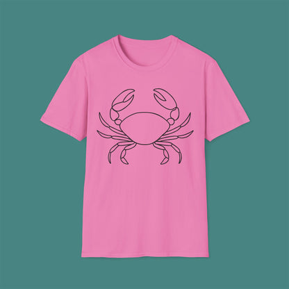 Minimalist Line Art Crab Unisex T-Shirt