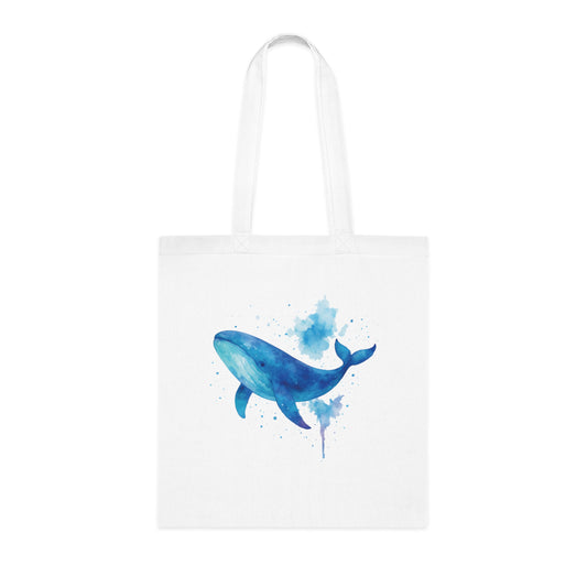 Watercolor Splash Whale Tote Bag