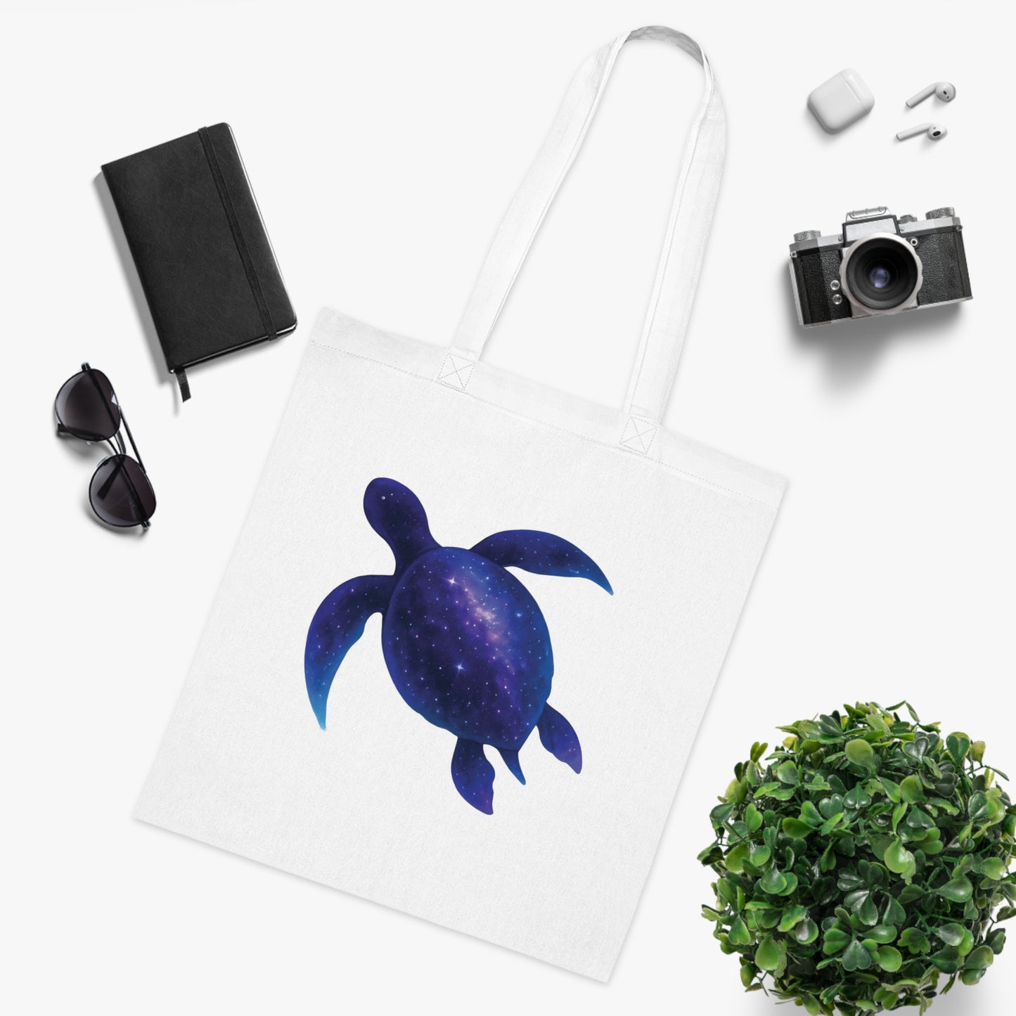 Cosmic Galaxy Turtle Tote Bag