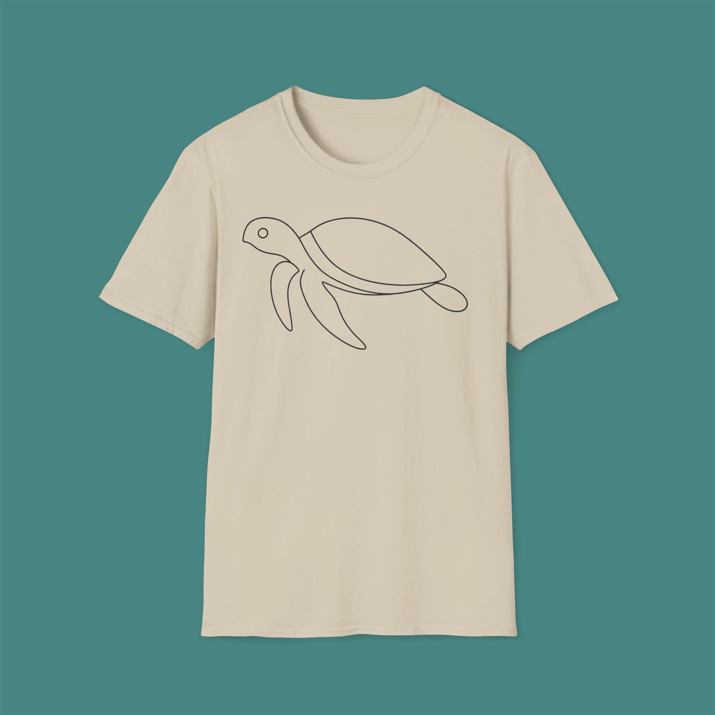 Minimalist Line Art Turtle Unisex T-Shirt