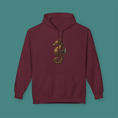 Steampunk Mechanical Seahorse Fleece Unisex Hoodie