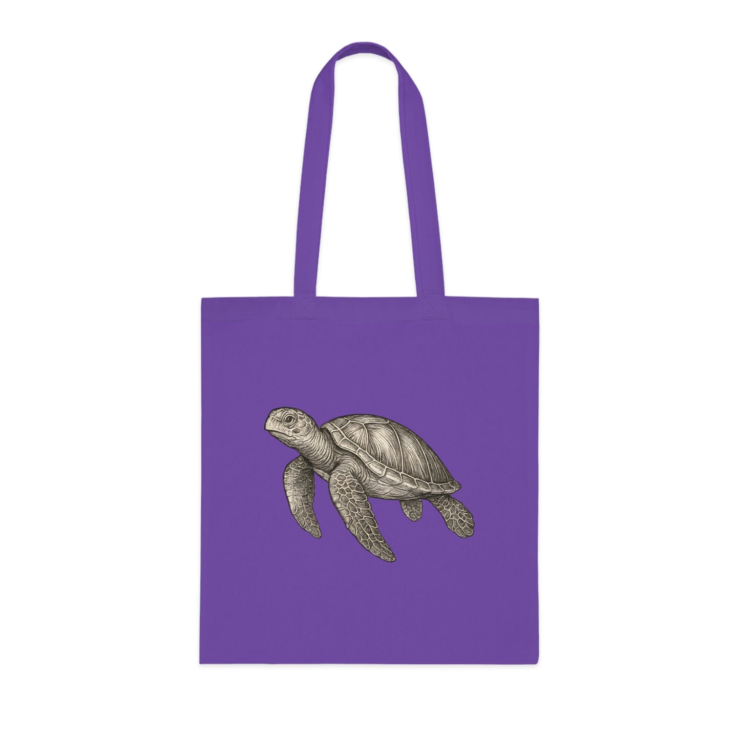 Vintage Etching Turtle Tote Bag